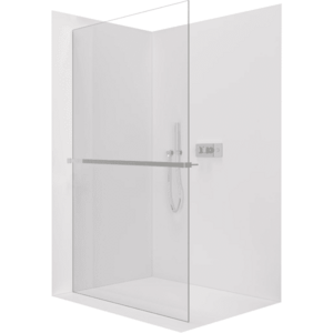 CERANO Sprchová zástěna Walk-in Crystal L/P 8 mm + polička/držák na ručníky bezvzpěrový systém chrom, transparentní sklo 100x200 CER-8050BD6924 obraz