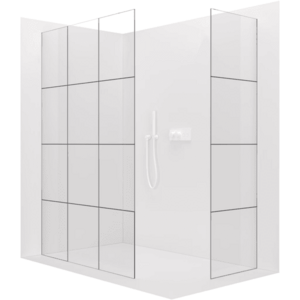 CERANO Sprchová zástěna Walk-in Crystal T L/P 8 mm bezvzpěrový systém bílá matná, industriální sklo 150x120x200 CER-8050BD5531 obraz