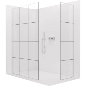 CERANO Sprchová zástěna Walk-in Crystal T L/P 8 mm bezvzpěrový systém chrom, industriální sklo 150x110x200 CER-8050BD4836 obraz