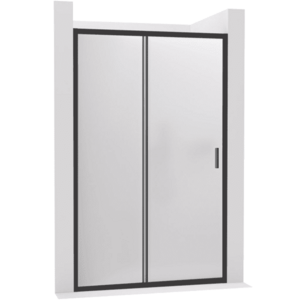 CERANO Sprchové posuvné dveře Varone LINE L/P 6 mm černá matná, mléčné sklo 130x195 CER-662656 obraz