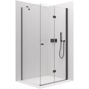 CERANO Sprchový kout Volpe L/P 6 mm černá matná, transparentní sklo 80x70x190 zalamovací CER-427315 obraz