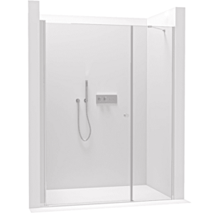 CERANO Sprchové křídlové dveře Antelo s pevnou částí L/P 6 mm chrom, transparentní sklo 110(80+30)x190 CER-435830 obraz