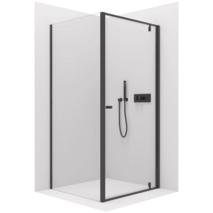 CERANO Sprchový kout Ferri L/P 6 mm černá matná, transparentní sklo 100x90x195 pivotový CER-427492 obraz