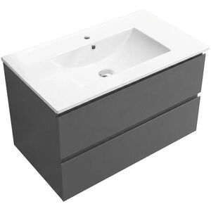 CERANO Koupelnová skříňka Carole antracitová + keramické umyvadlo Todo bílá lesklá 81x50x46, 5 CER-249098 obraz