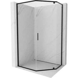 MEXEN Exo sprchový kout pětiboký křídlový 100 x 80, transparent, černá 812-100-080-70-00 obraz