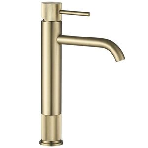 REA Umyvadlová vysoká baterie Lungo Stripe Brush Gold REA-B8051 obraz