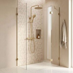 REA Sprchová sada s termostatem LUNGO Diamond Gold Brush REA-P8923 obraz