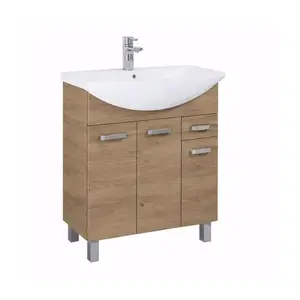 Koupelnova skrinka s umyvadlem Uno dub canela 75cm obraz