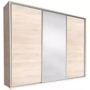 Šatní skříň Se Zrcadlem Silver 255cm Dub Sonoma obraz