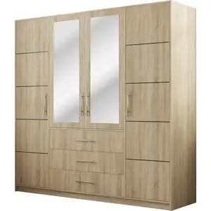 Šatní skříň Bali D4 196cm Dub Sonoma/Zrcadlo obraz