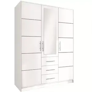 Šatní skříň Bali D3 147cm Bílá/Zrcadlo obraz