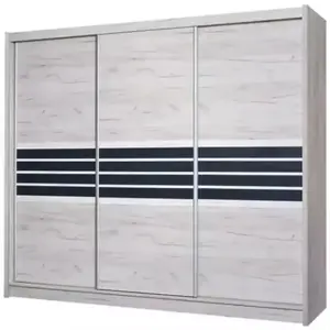 Šatní skříň Turyn 250cm Dub Craft/Grafitove Sklo obraz