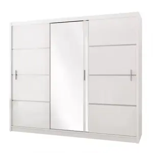 Šatní skříň Vista 250cm Bílá/Zrcadlo obraz