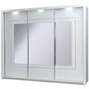 Šatní skříň Panarea 258 cm Bílý Lesk obraz