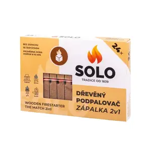 SOLO Dřevěný podpalovač zápalka 2v1 24ks 620117 obraz