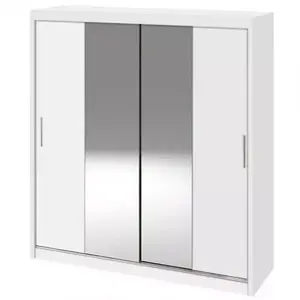 Šatní skříň Ola 200cm Bílá/Zrcadlo obraz