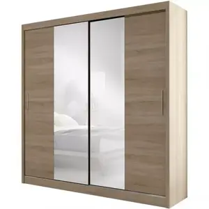 Šatní skříň Ola 200cm Dub Sonoma/Zrcadlo obraz