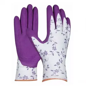 Rukavice Flower lila 8 obraz