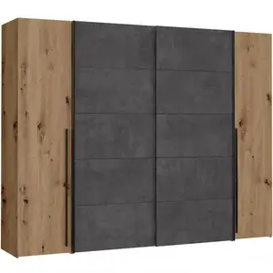 Šatní skříň Narago 270 cm Dub Aristan/Beton obraz