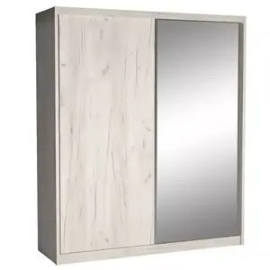 Šatní skříň Maciej 208cm Zrcadlo Kraft Bílá obraz