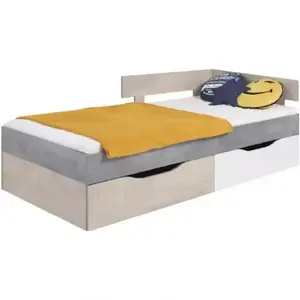 Postel Sigma 90cm Beton/Bílá/Dub obraz