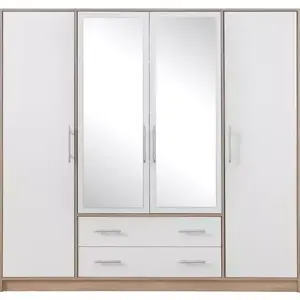 Šatní skříň Smart 200 cm Dub Sonoma/Bílá obraz