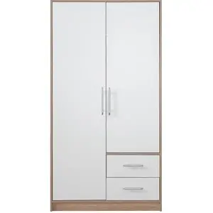Šatní skříň Smart 100 cm Dub Sonoma/Bílá obraz