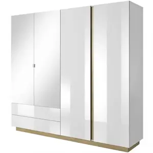 Šatní skříň Arco 220cm Dub Grandson/Bila Lesk obraz