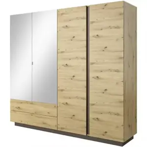 Šatní skříň Arco 220cm Dub Artisan/Grafit obraz