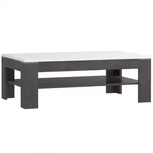 Konferenční Stolek 120 cm Lenox Bílý Lesk/Beton obraz
