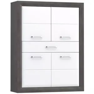 Skříňka 103 cm Lenox Bílý Lesk/Beton obraz