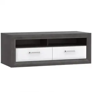 TV Skříňka 153 cm Lenox Bílý Lesk/Beton obraz