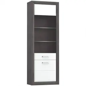 Vitrína 69 cm Lenox Bílý Lesk/Beton obraz