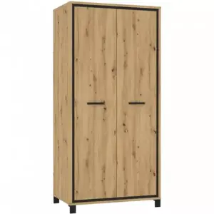 Šatní skříň Trondheim 99cm Dub Artisan/Černá obraz