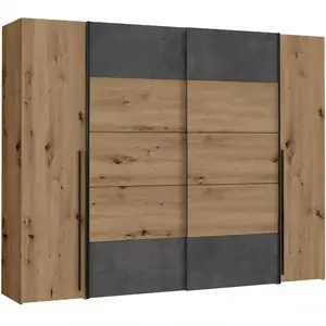 Šatní skříň Narago 3 270cm Dub Artisan/Beton obraz