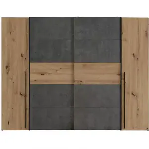 Šatní skříň Narago 4 270cm Dub Artisan/Beton obraz