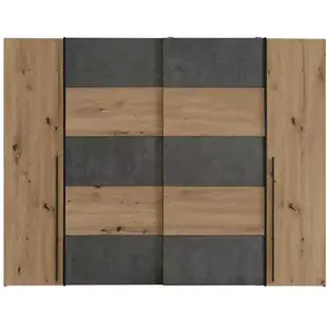 Šatní skříň Narago 5 270cm Dub Artisan/Beton obraz