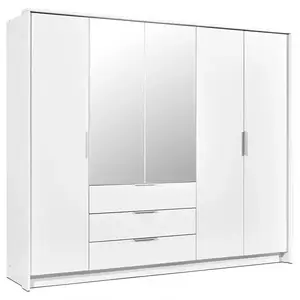 Šatní skříň Togo 255cm Bílý/Zrcadlo obraz