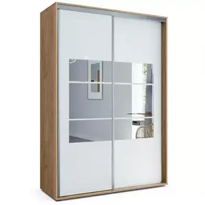 Šatní skříň Emilia A2 150 Craft Zlatý/Bílý obraz
