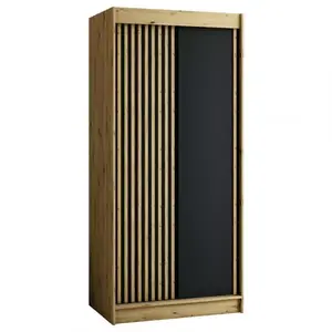 Šatní skříň Lamelo 100 dub artisan/černá obraz