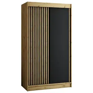 Šatní skříň Lamelo 120 dub artisan/černá obraz