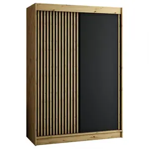 Šatní skříň Lamelo 150 dub artisan/černá obraz