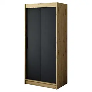 Šatní skříň Halifax T 100 dub Artisan/černá obraz