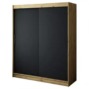 Šatní skříň Halifax T 180 dub Artisan/černá obraz