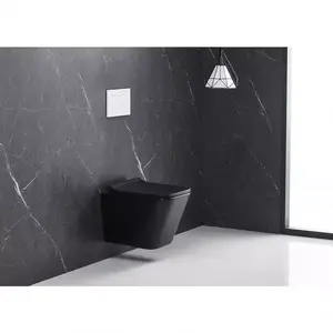 Závěsné WC rimless s doskou JOHN černá obraz