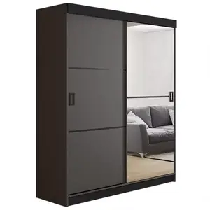 Šatní skříň Retro 138 2l Grafit / Přední Grafit obraz