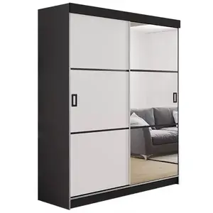 Šatní skříň Retro 138 3l Grafit / Přední Bílý obraz