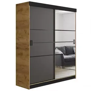 Šatní skříň Retro 138 4l Craft / Přední Grafit obraz