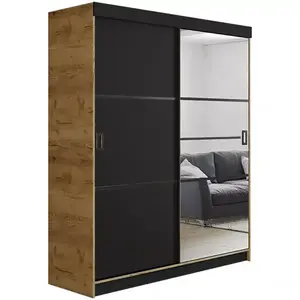 Šatní skříň Retro 138 4l Craft/ Přední Černá obraz