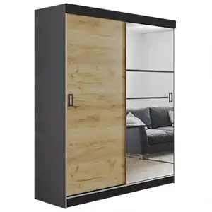 Šatní skříň Retro 138 6l Grafit / Přední Craft obraz
